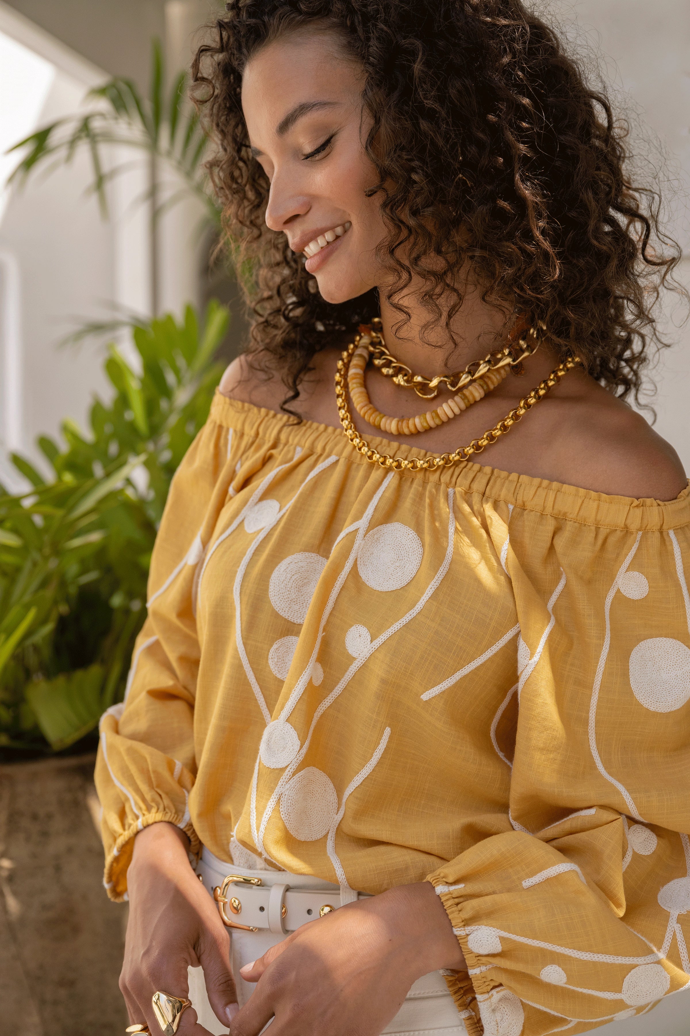 3/4 SLEEVE WOVEN TOP - Image 2