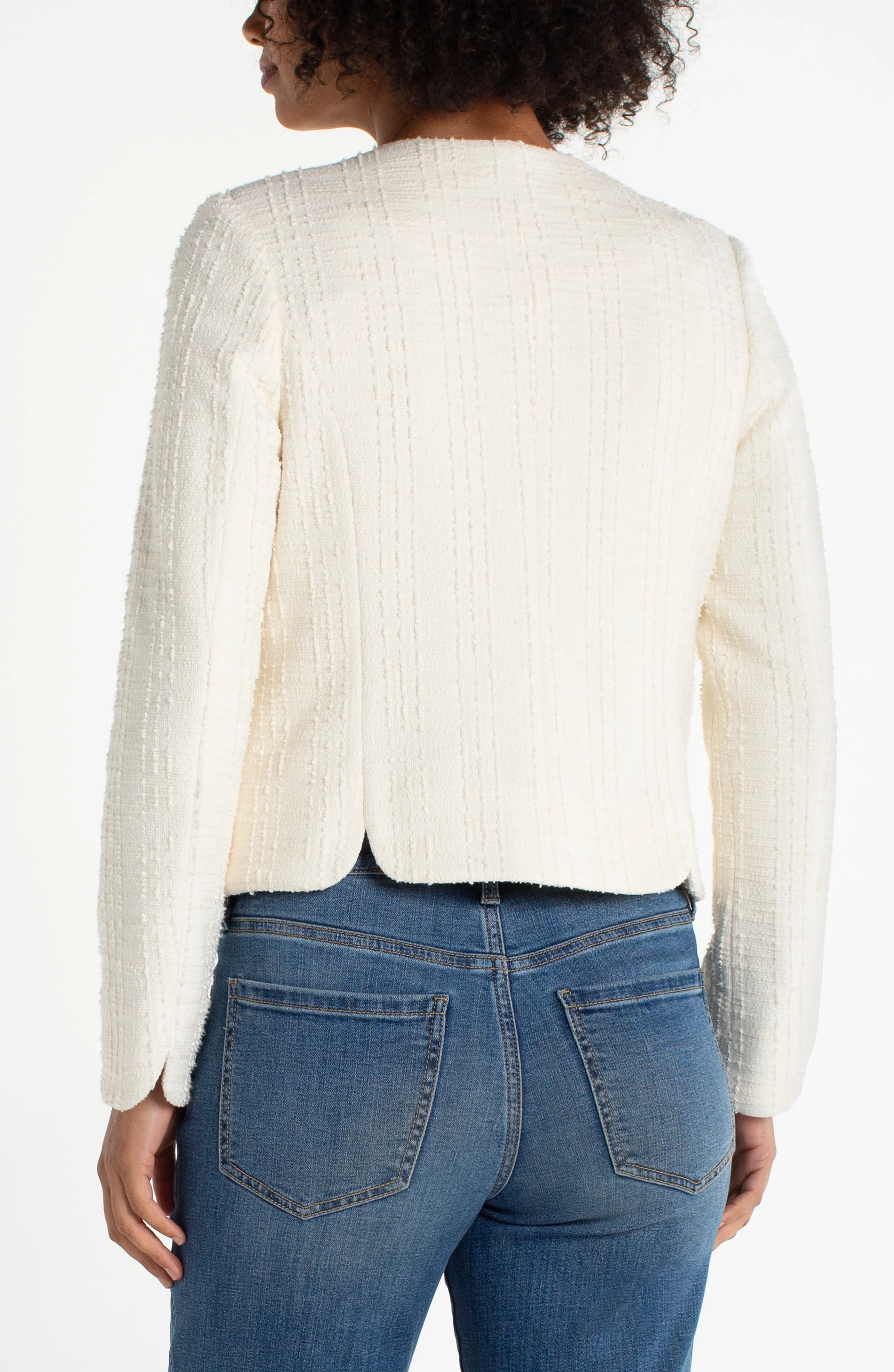 COLLARLESS JACKET WITH SCALLOP DETAIL - Image 2