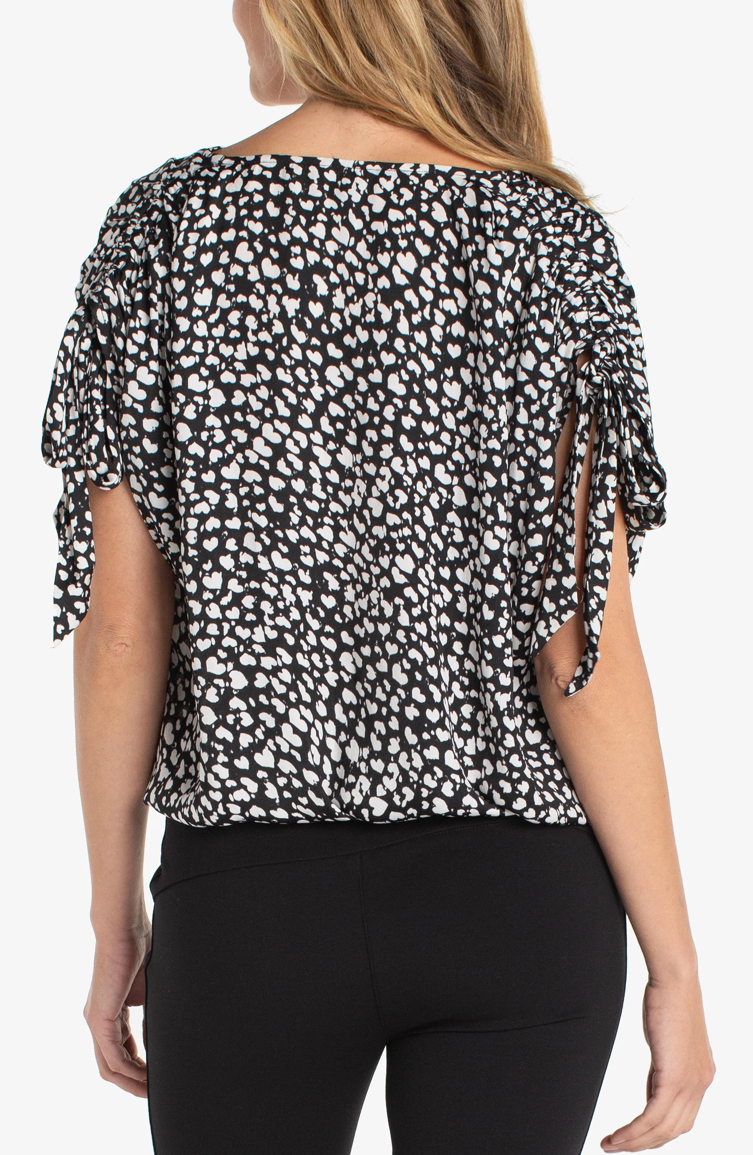 dolman v neck woven top w/ ties - Image 3
