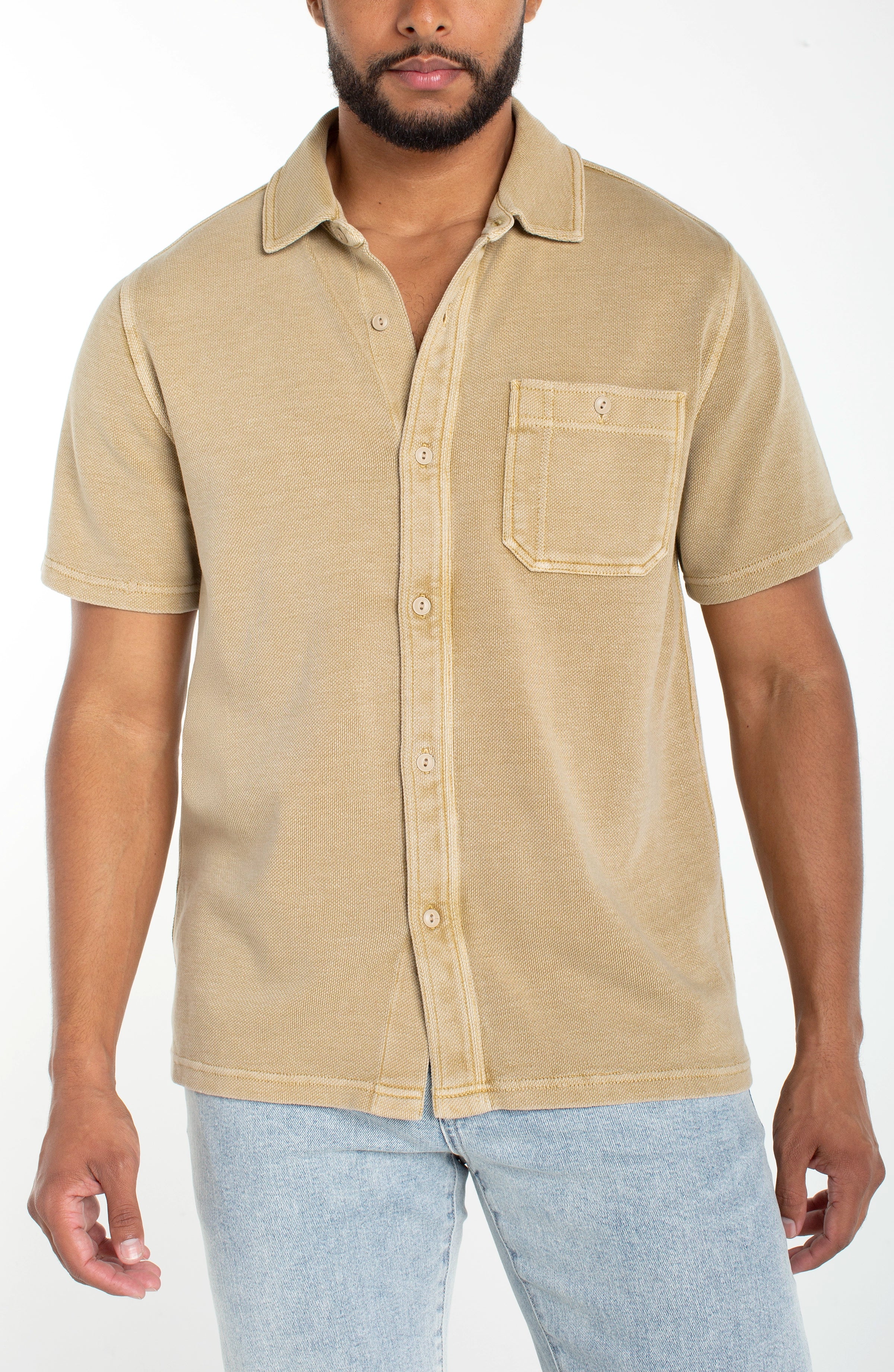 KNIT BUTTON UP SHIRT