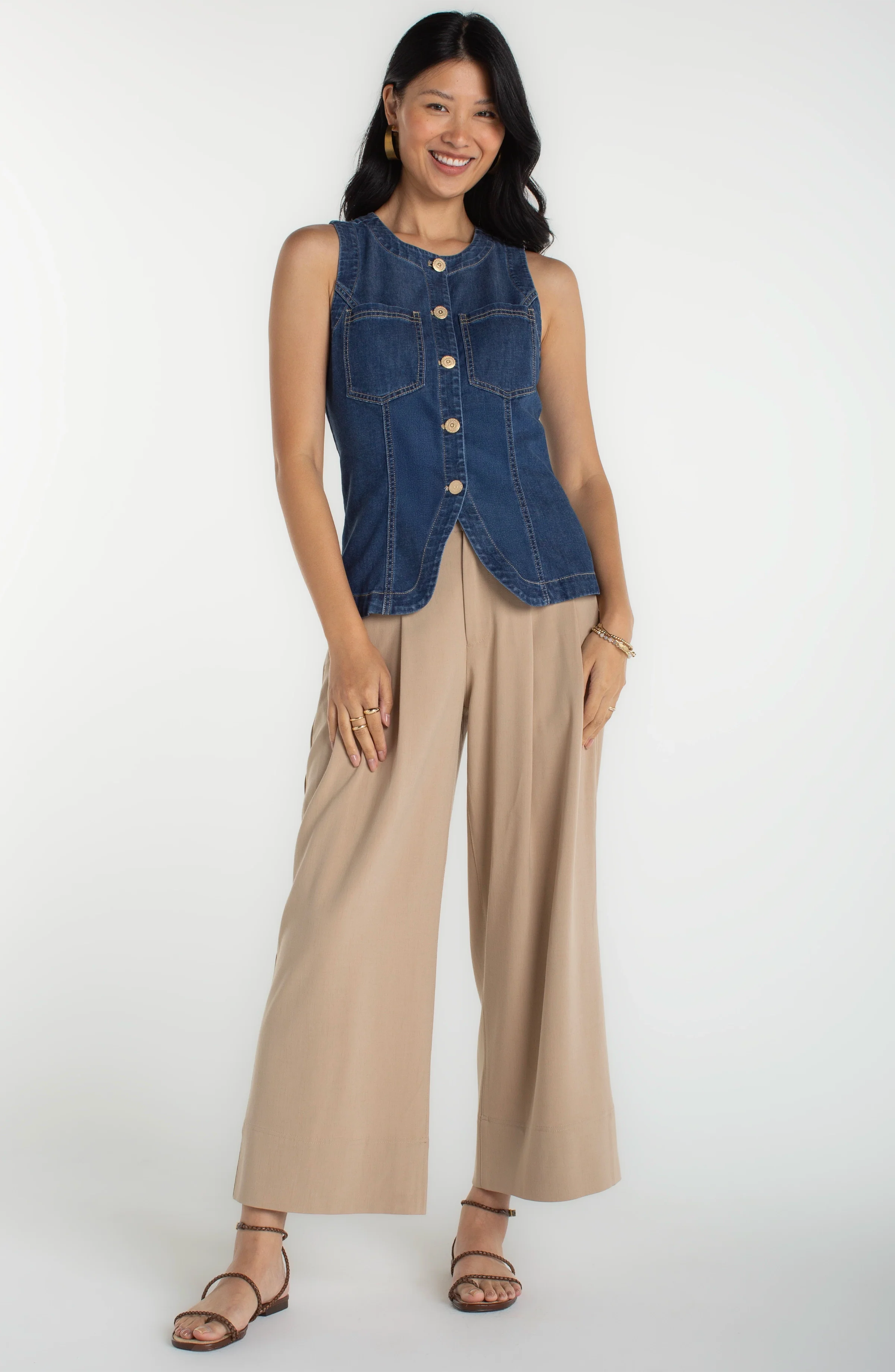CREW NECK SPLIT FRONT VEST - Image 3