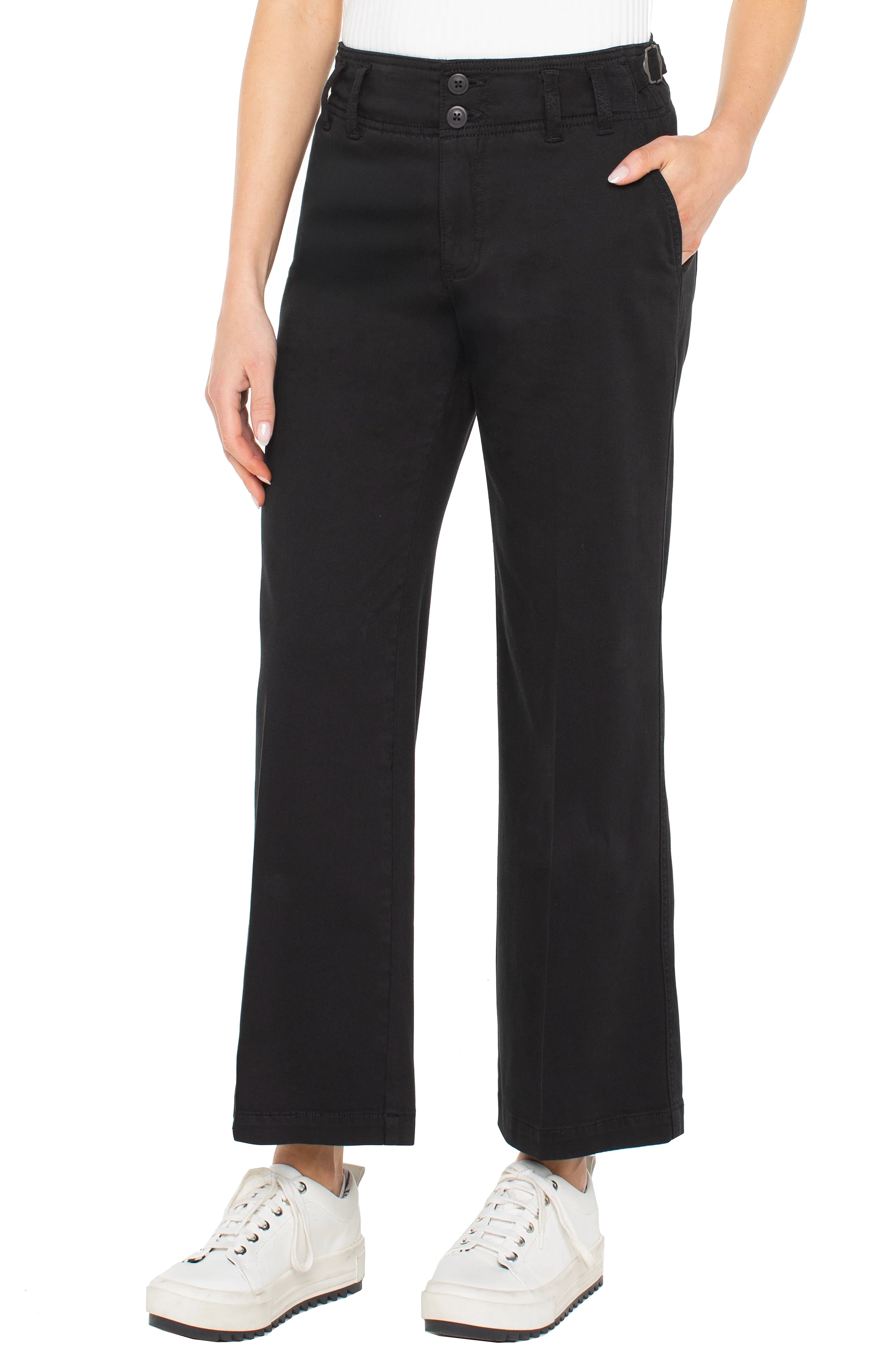 PETITE HI-RISE CINCH WAIST WIDE LEG