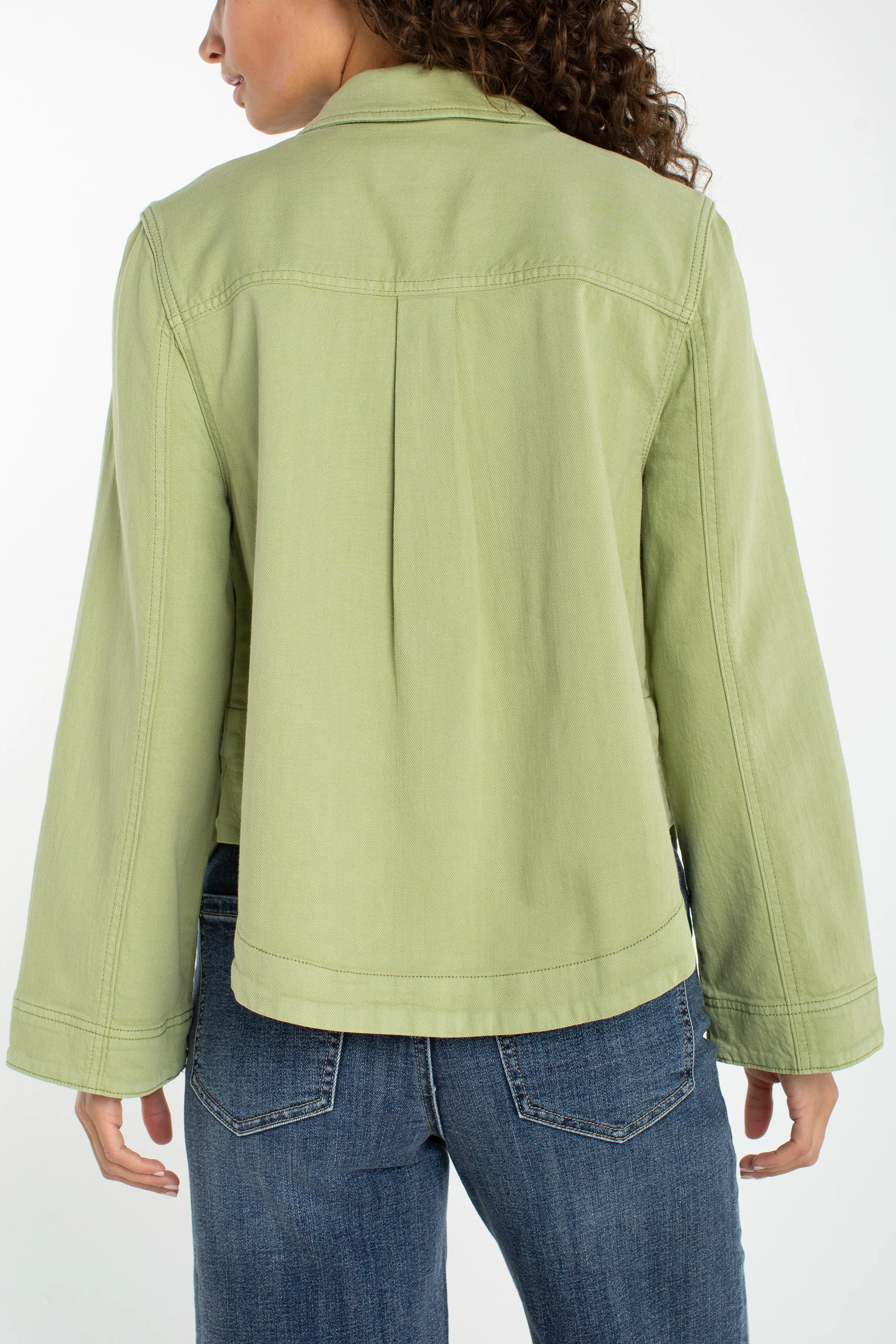 PETITE HIGH LOW DENIM SHACKET - Image 3