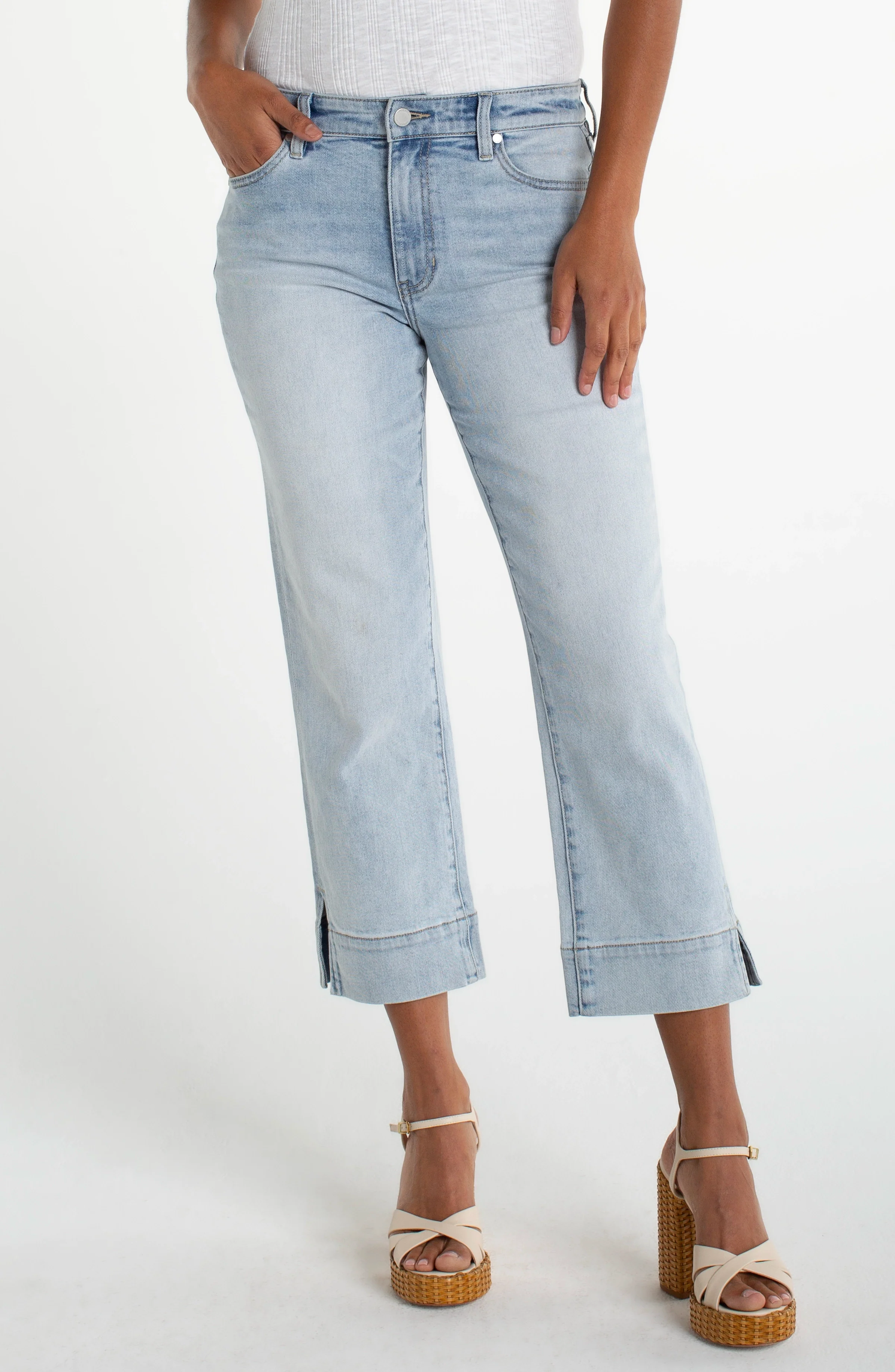 KENNEDY CROP STRAIGHT W/ WIDE HEM AND SLIT