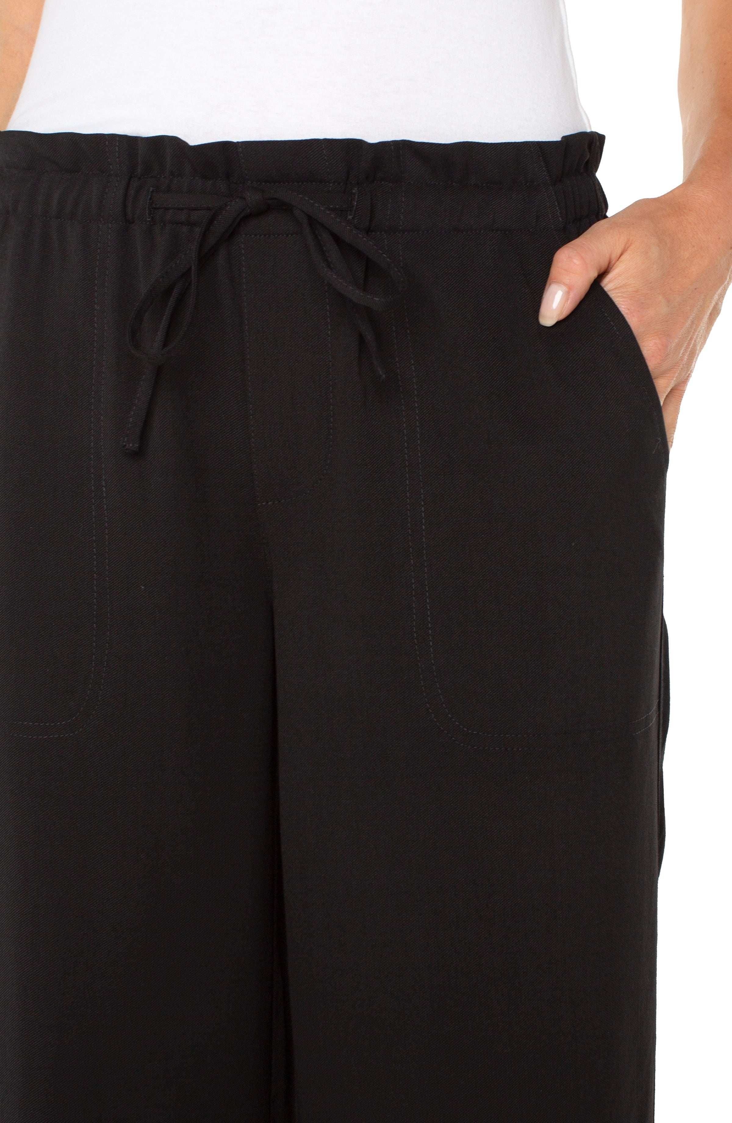 PETITE PULL-ON TIE WAIST WIDE LEG ANKLE - Image 2