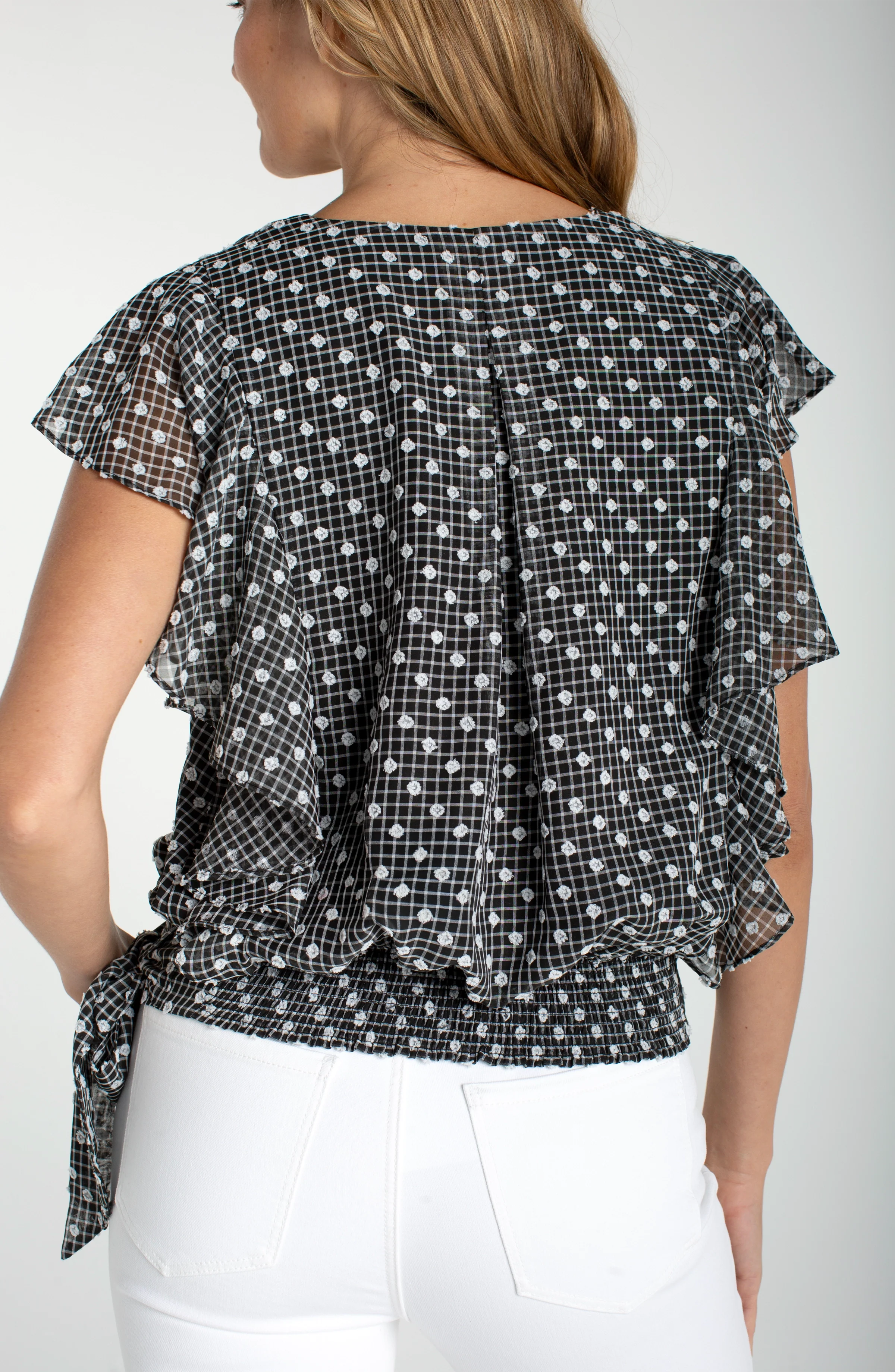 DRAPED FRONT TOP WITH WAIST TIE - Image 3