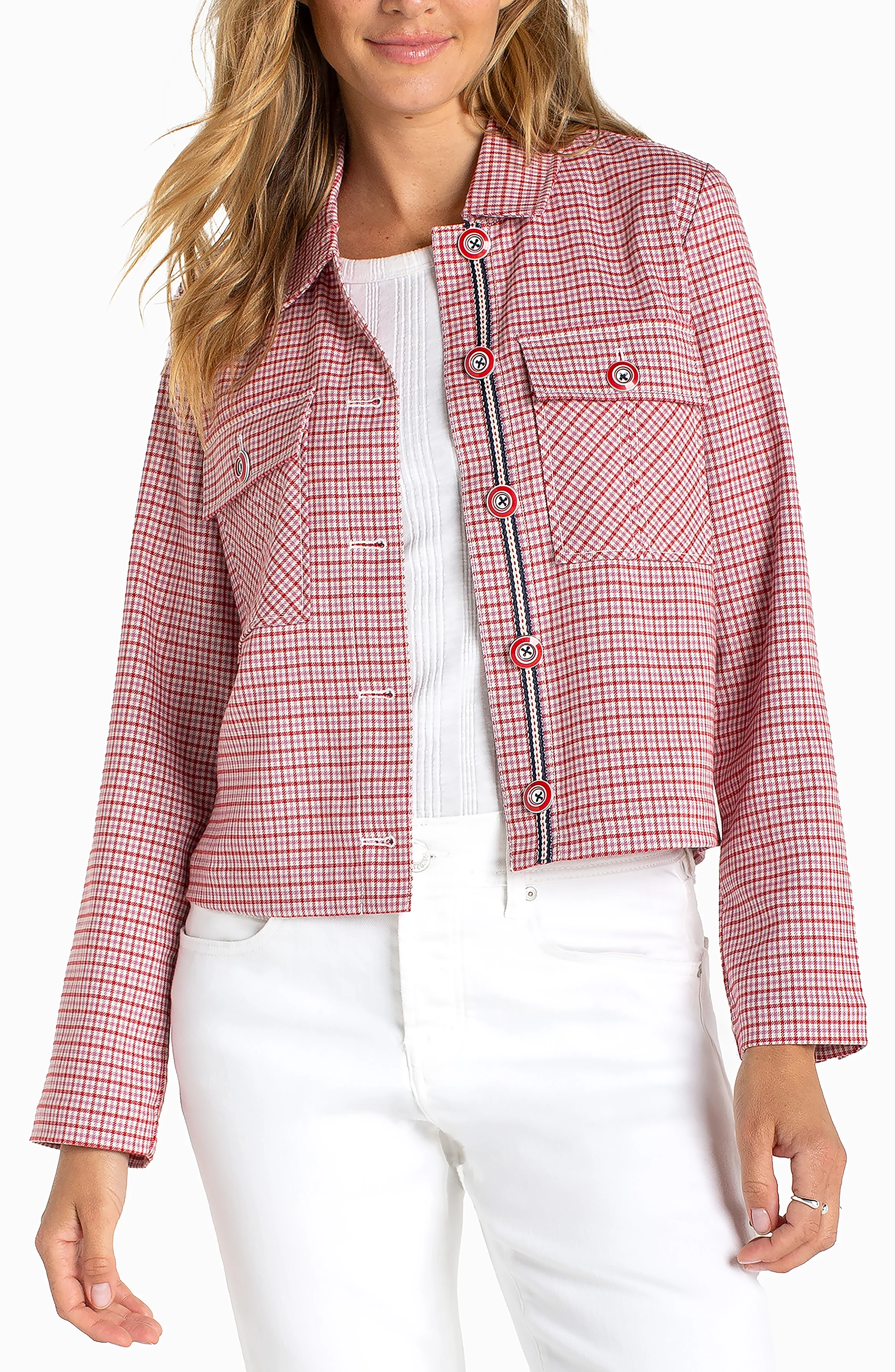 shacket with flap pockets