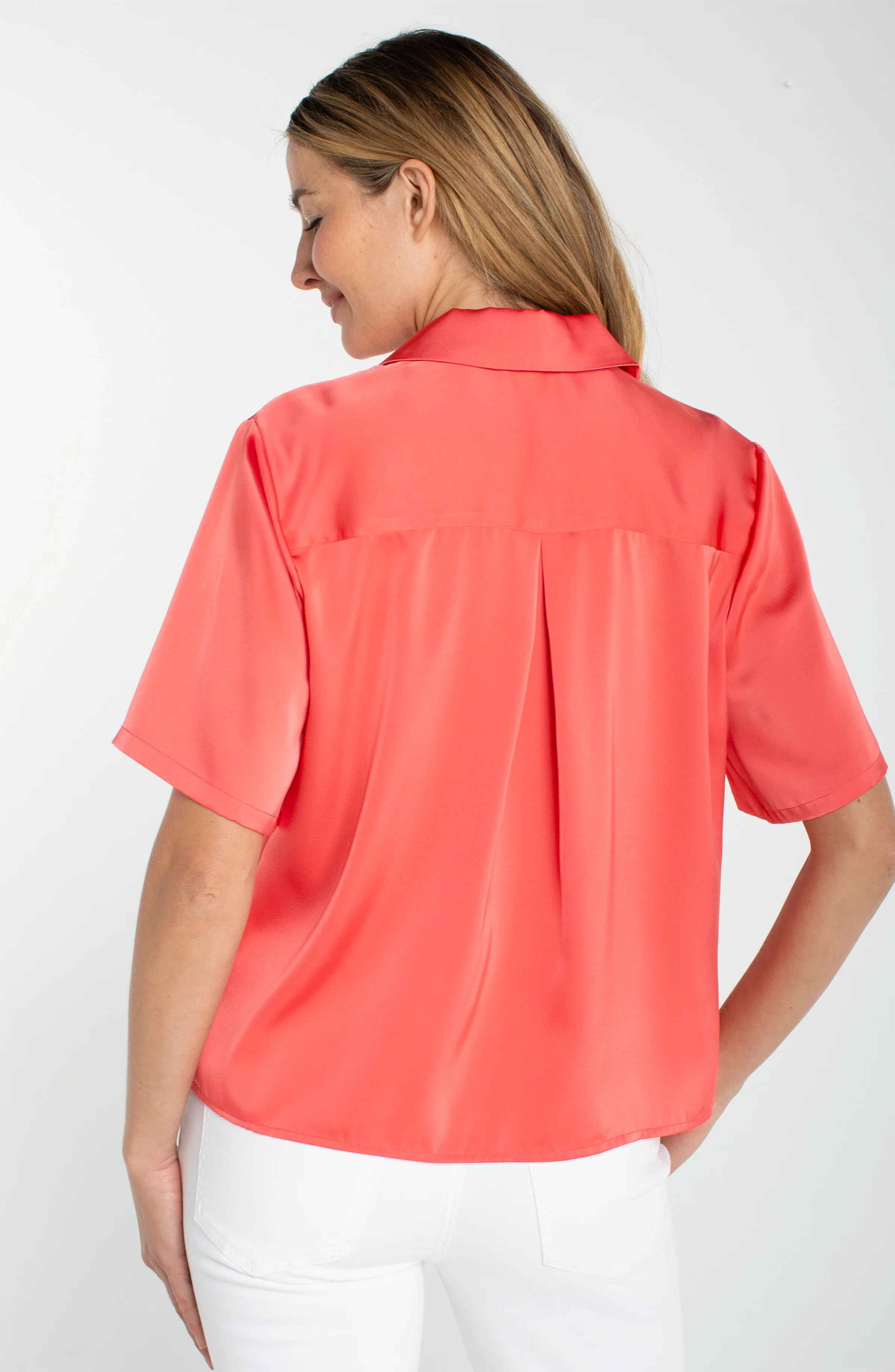 SHORT SLEEVE CAMP COLLAR BLOUSE - Image 2