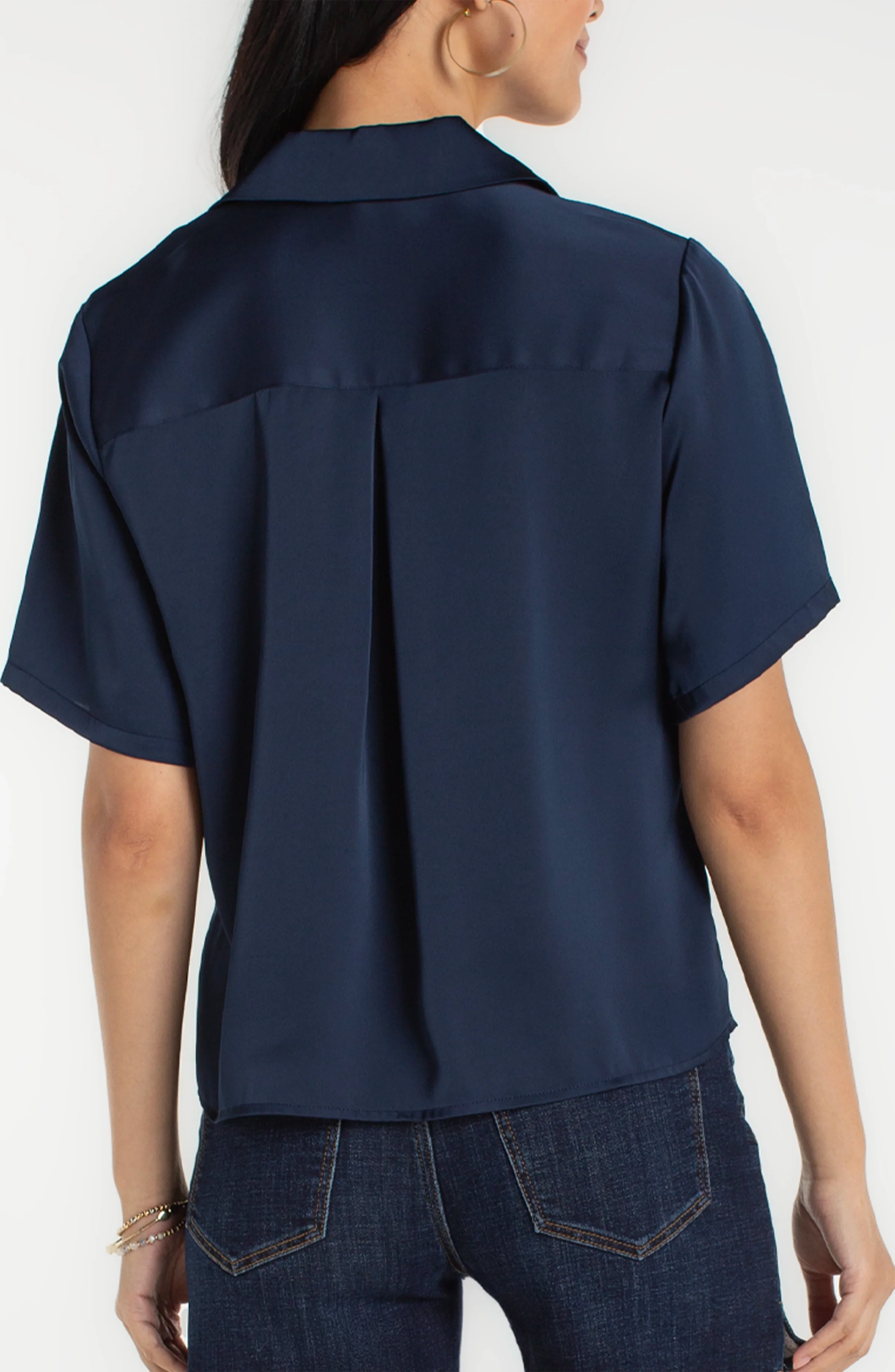SHORT SLEEVE CAMP COLLAR BLOUSE - Image 2
