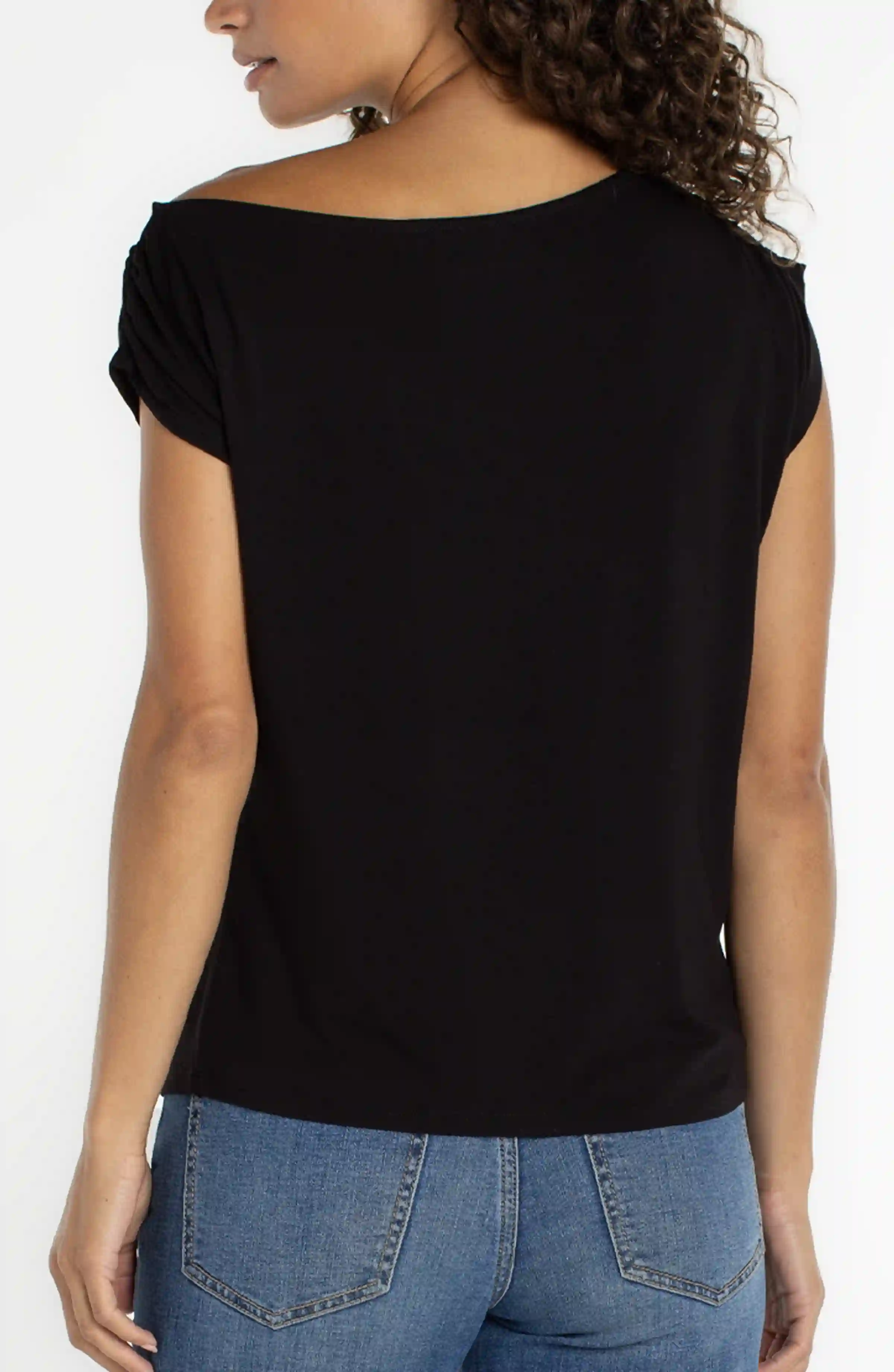 PETITE ASYMMETRICAL OFF SHOULDER KNIT TOP - Image 2