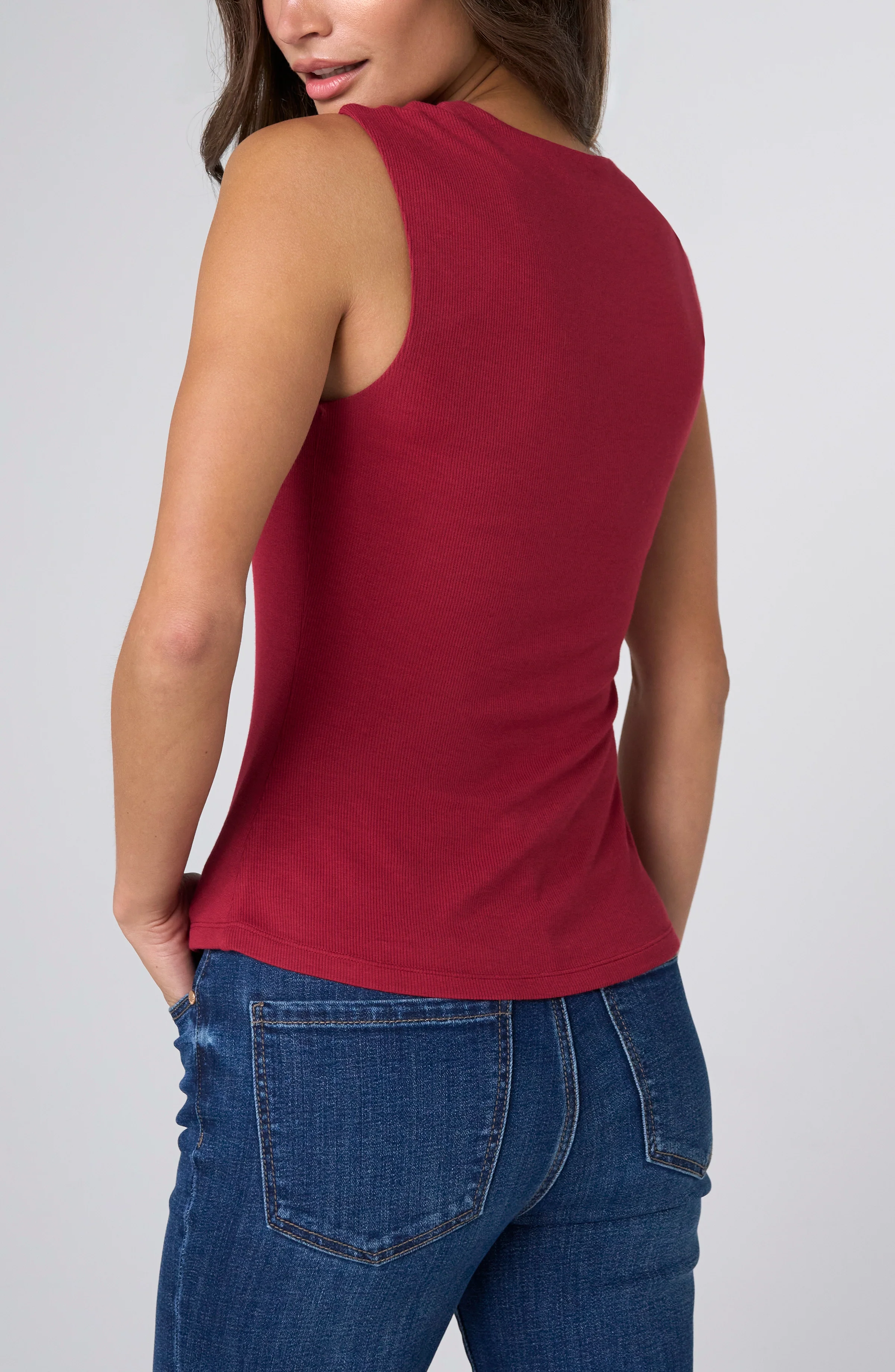 SLEEVELESS BUILT-IN BRA KNIT TOP - Image 2