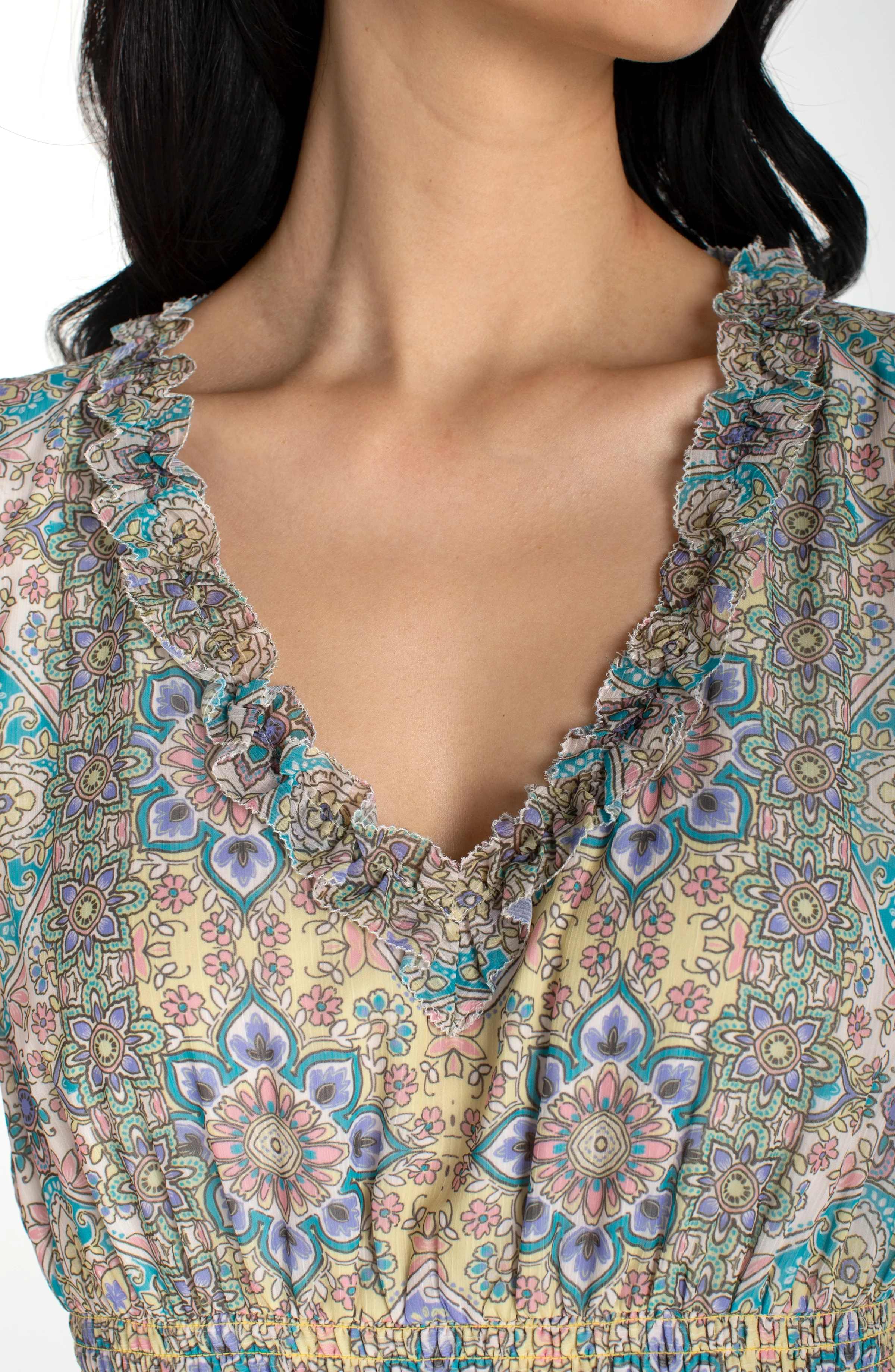sleeveless smocked waist woven maxi dress - Image 4