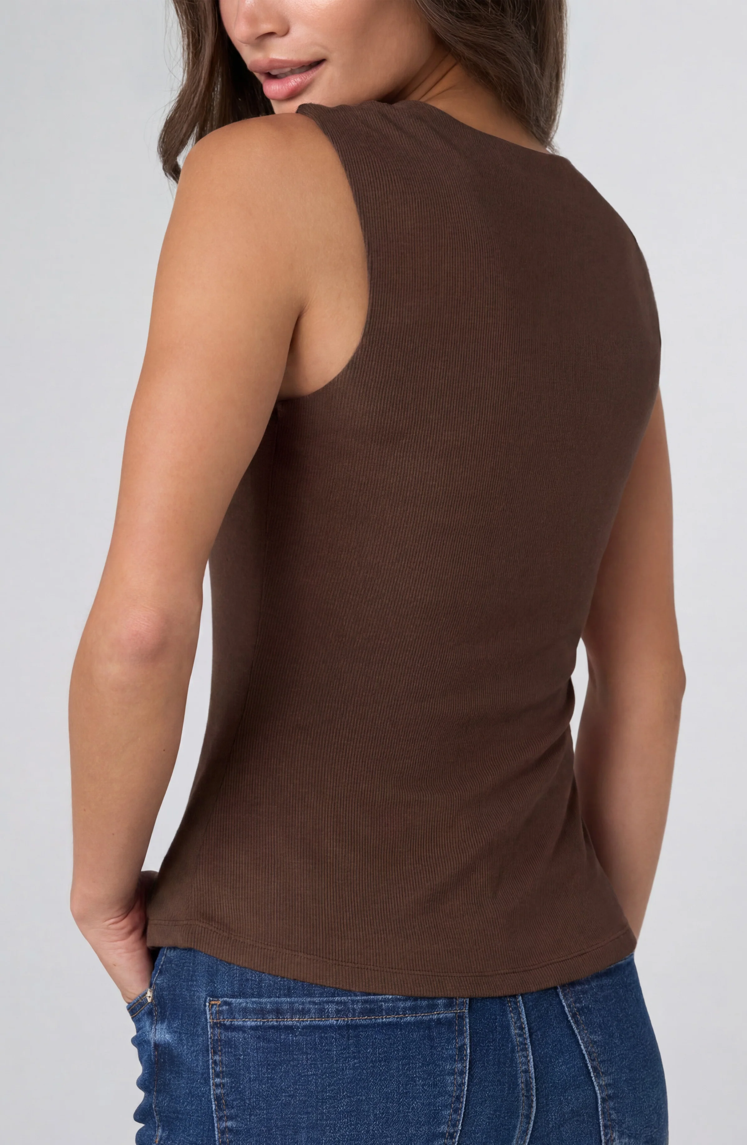 SLEEVELESS BUILT-IN BRA KNIT TOP - Image 4
