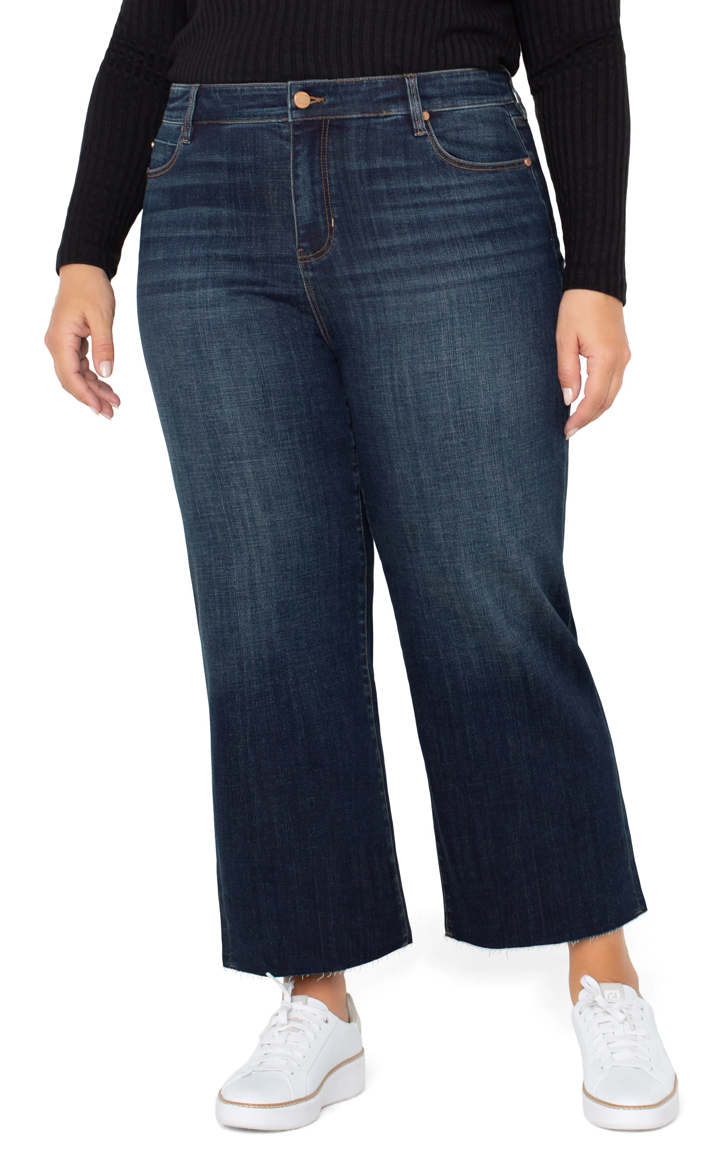 STRIDE HIGH RISE CROP WITH WIDE CUT HEM