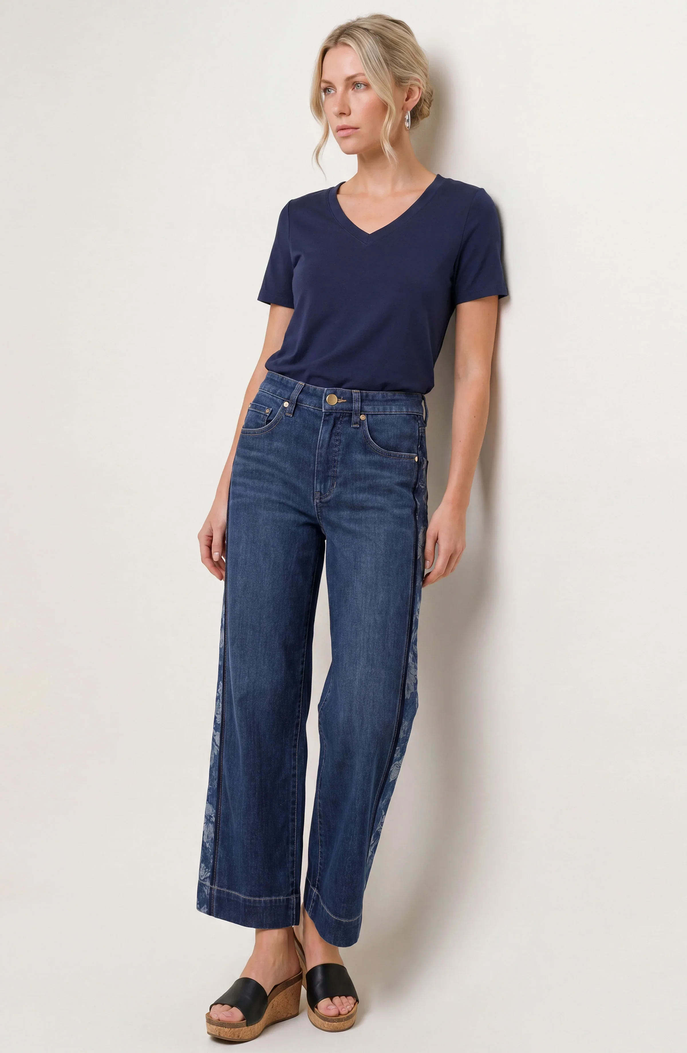 STRIDE WIDE LEG W/ JACQUARD BLOCKING - Image 5