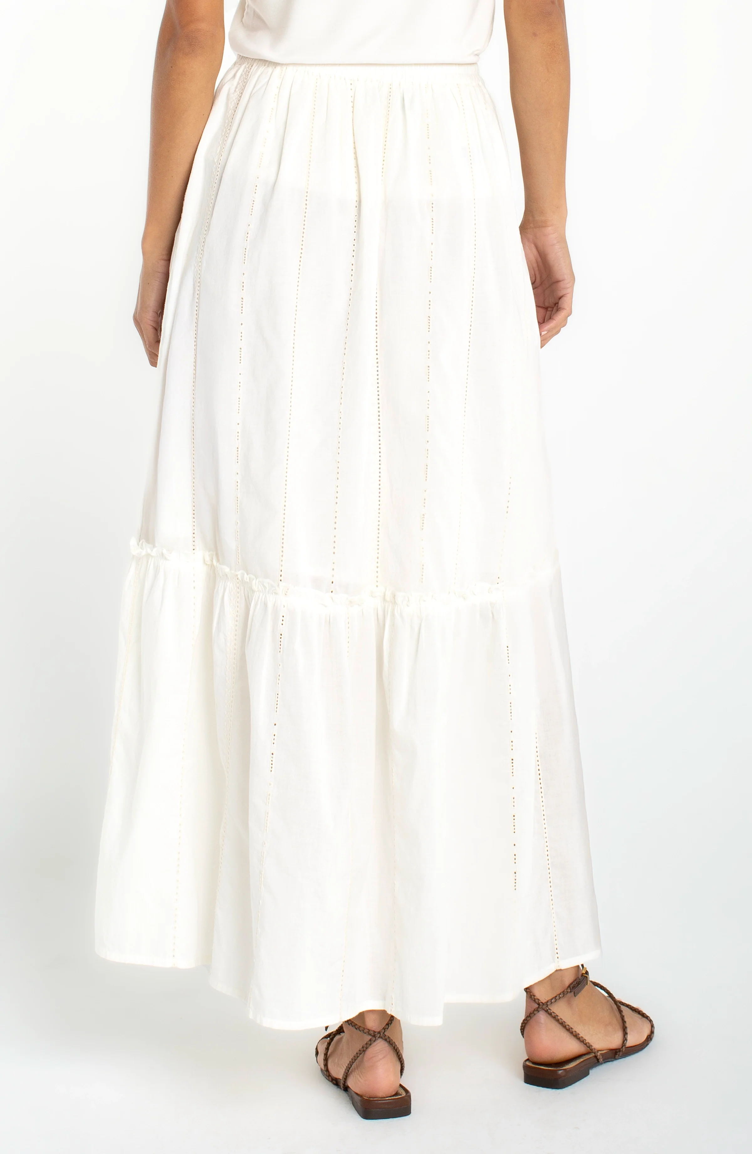 tiered woven pull on maxi skirt - Image 3